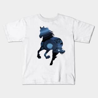 Blue Horse Kids T-Shirt